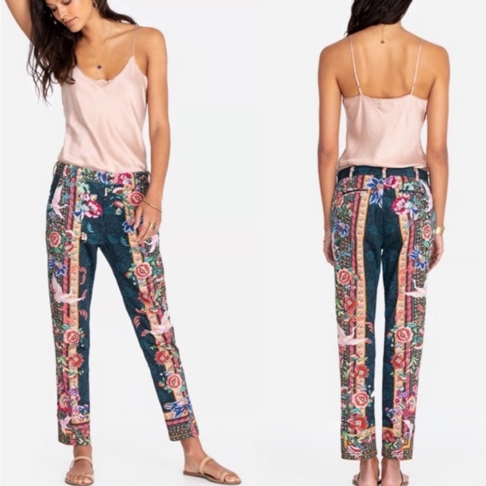 Johnny Was Aria Skies Multicolor Printed Trousers